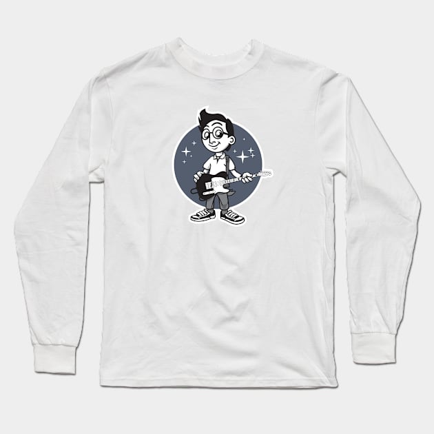 rockstar guitar boi Long Sleeve T-Shirt by bnrcreative